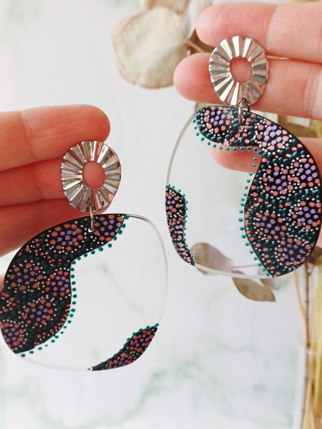 " Frida " Boucles d'oreilles Verres de lunettes