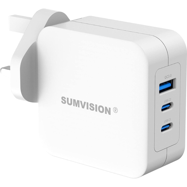 SUMVISION Universal 3 Port USB 100W Laptop Wall Charger, 