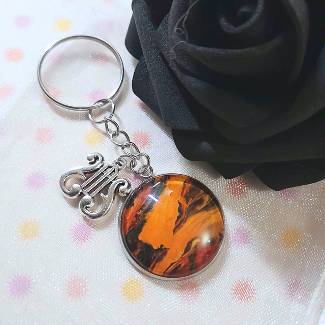 CALLAS - Porte-clés métal argenté, lyre