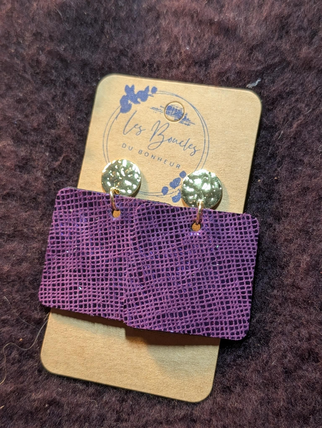 Boucles d'oreilles Perrine violet p006