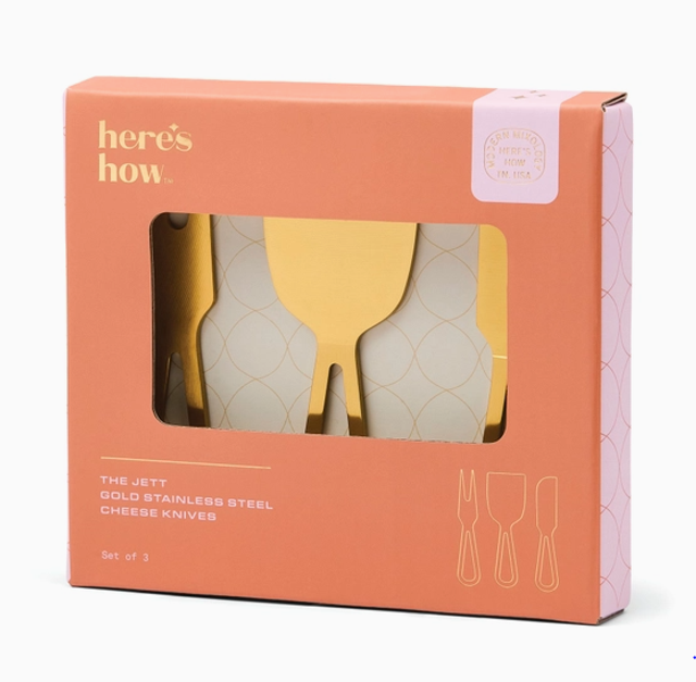 JETT Gold Stainless Steel Cheese Knives