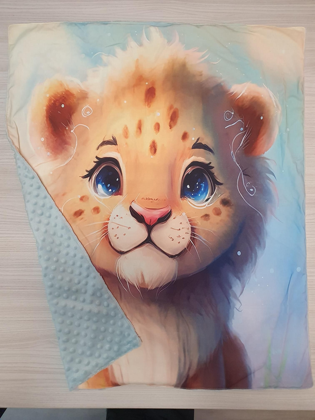 Couverture lion vert