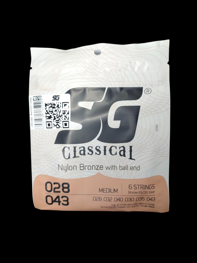 1070 - Encordoamento Cordas Violão Nylon Tensão Média C/bolinha