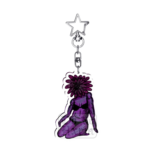 Flora Purple Acrylic Keyring 