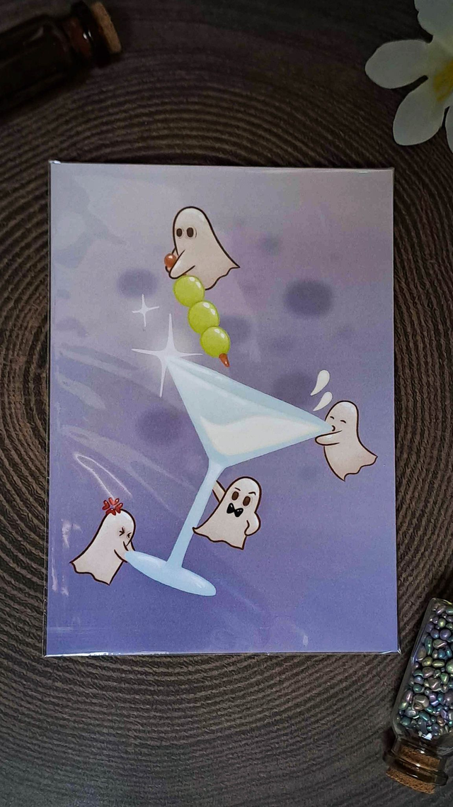 Ghostly Martini Postcard