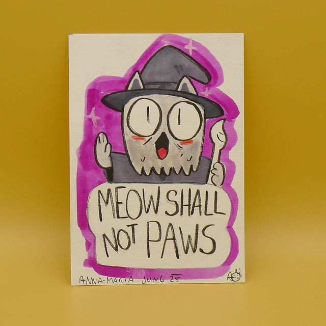 Mini Original - Meow shall not paws - purple - only one available  