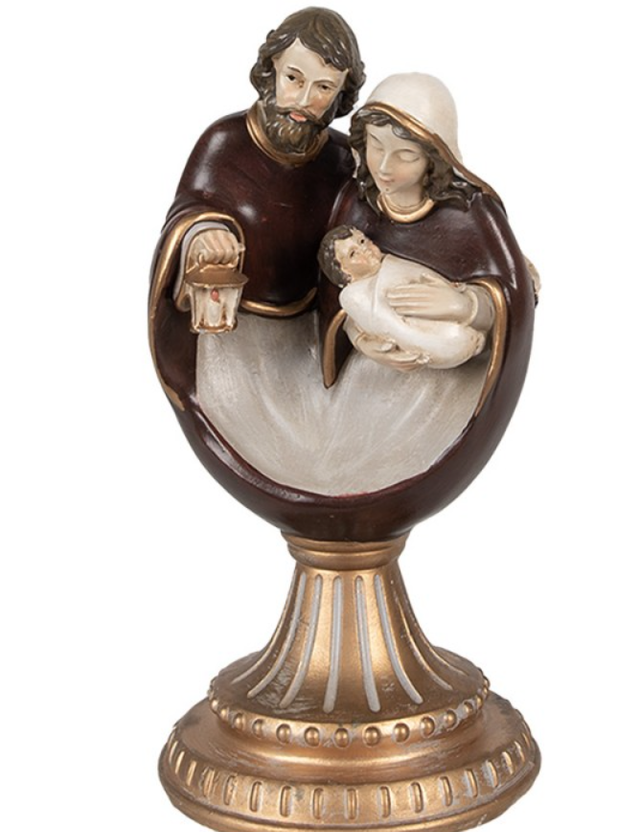 Figurine Crèche 20 cm Marron Poly résine Décoration de Noël