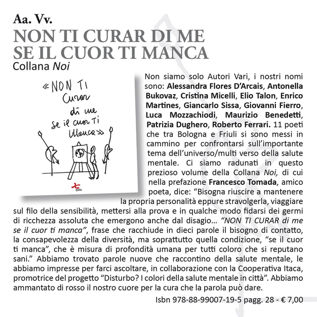 AA.VV. "Non ti curar di me se il cuor ti manca", qudulibri 2015