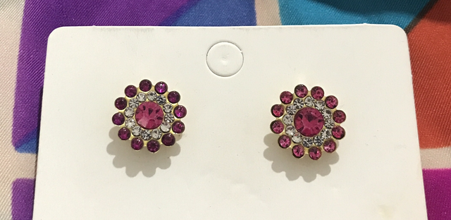 Pink Stone Stud Earrings - STU81