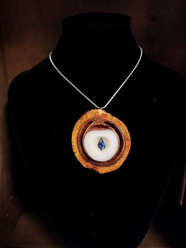 Anhänger Makalaninuss/Chrysokoll