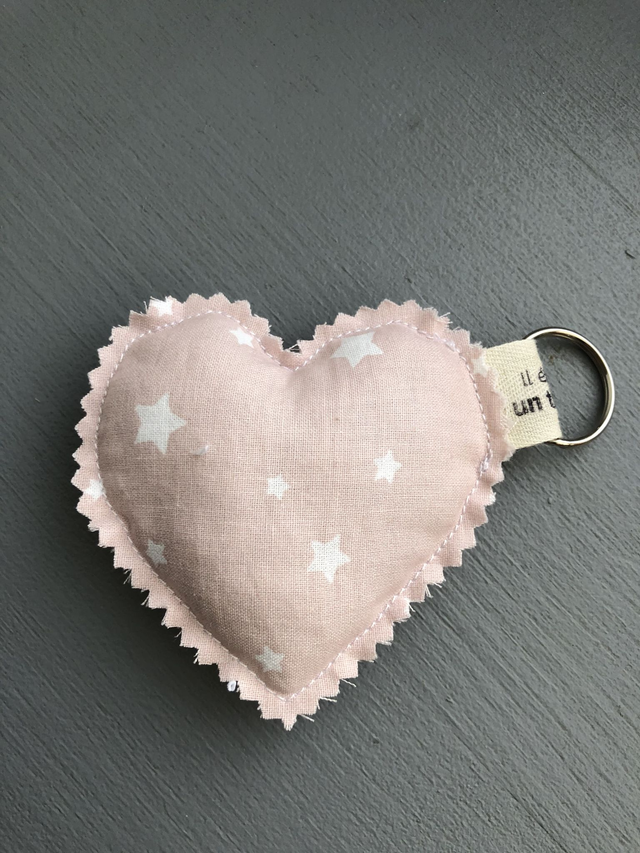 Porte-clés coeur Etoiles Rose
