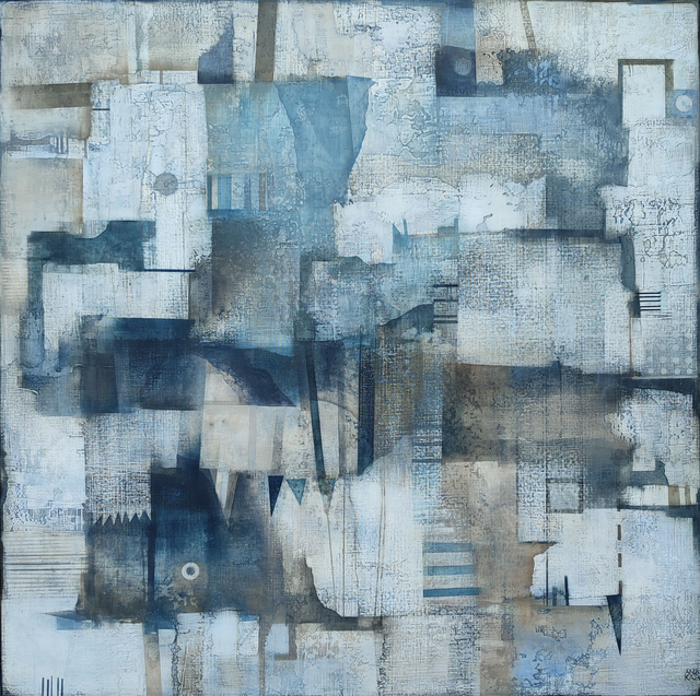 Strefa ciszy3, 100x100 tech. miesz. płótno 2024