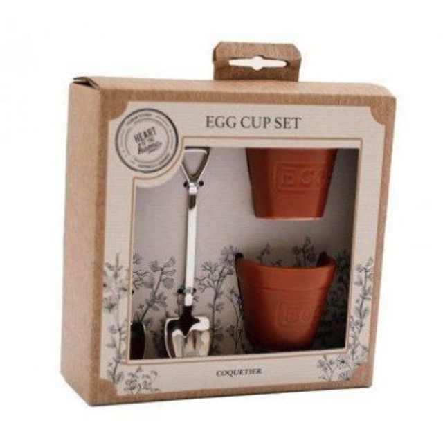 Novelty Planter &amp; Spade Egg Cup and Spoon Gift Set