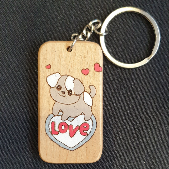 Porte-clef animal, chien love