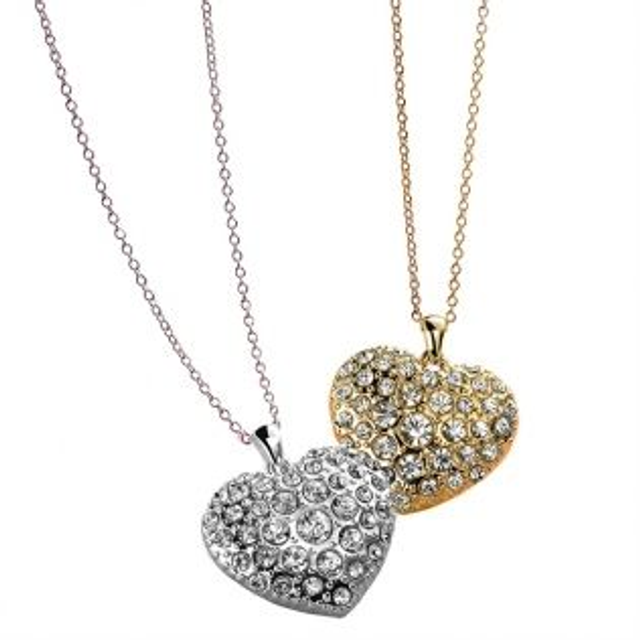 Herzhalskette mit Herzanhänger, Silber