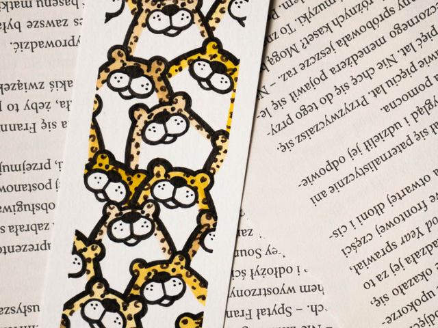 PANTERY zakładka do książki, ręcznie malowana akwarela