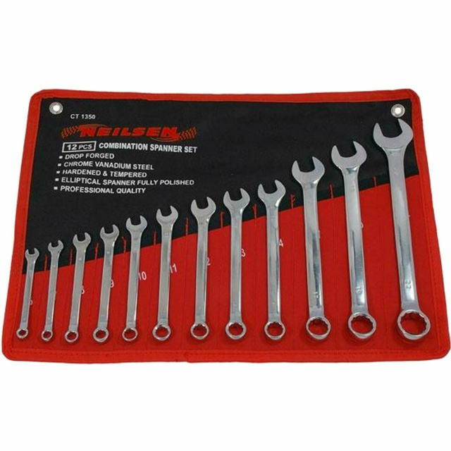 12pc Fully Polished Metric Combination Spanner Set Wrench 6mm -22mm