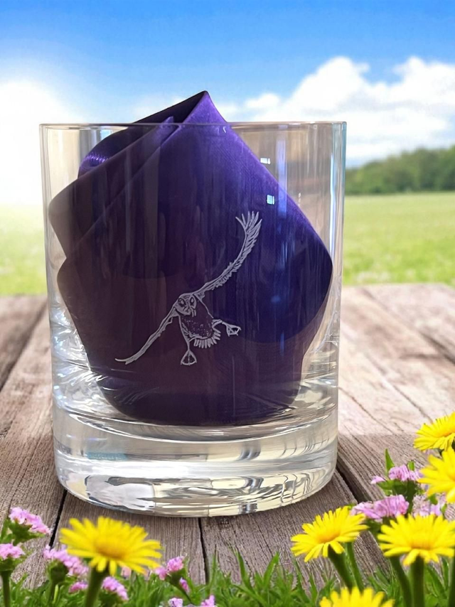 'Puffin etched Heavy Glass' 