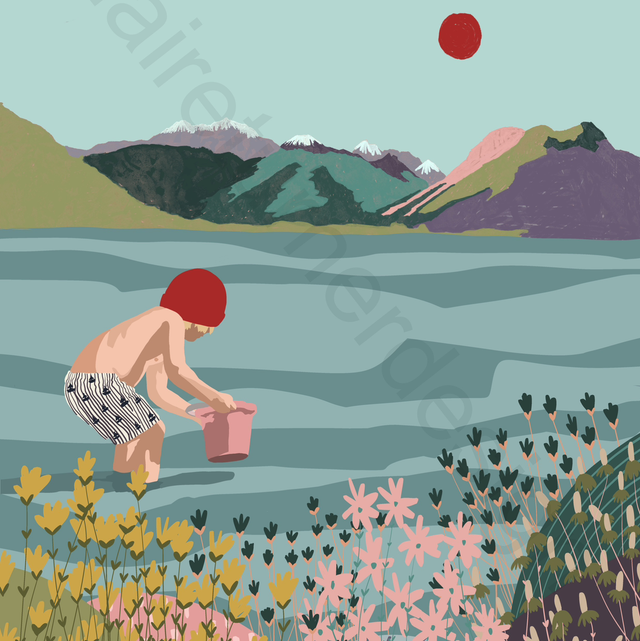 ‘Me and my bucket’ Tirage Fine Art