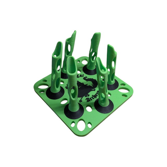 6 Arrow Fletching Stand/ Ground Quiver Flo Green and Black