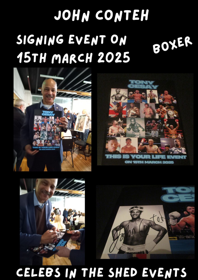 John Conteh Limited Edition Signed A3 Tony Cesay This Is Your Life Event Print At Our Private Signing Event On 15th March 2025 BUY NOW
