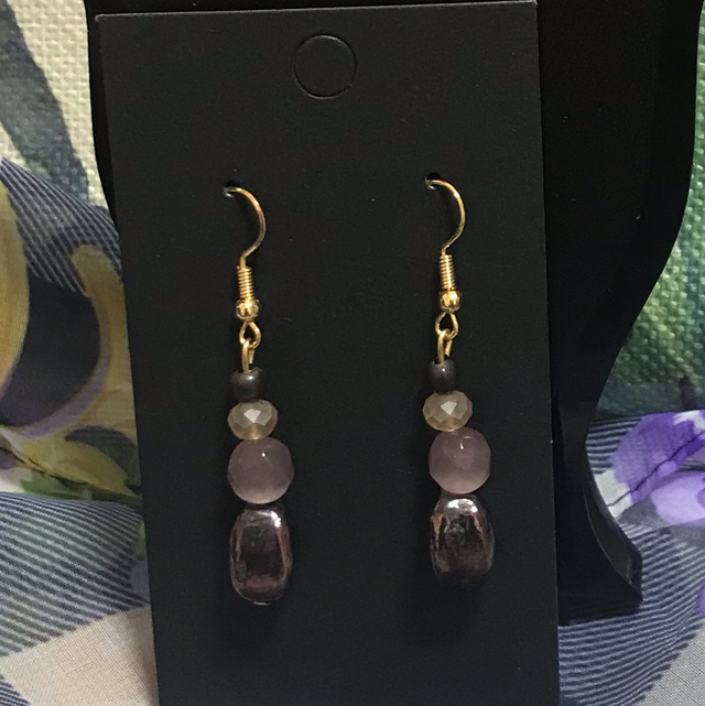 Purple Dangling Earrings- PUR11