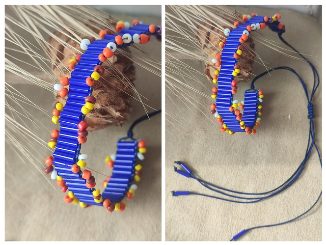 Bleu Klein, bracelet tissé main en perles de verre miyuki réglable,résistant, pièce unique 