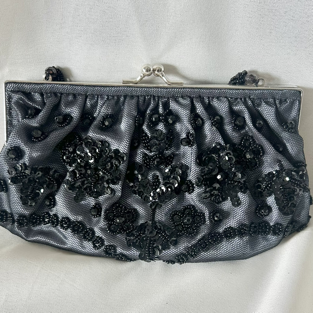 Vintage La Regale Vintage Beaded and Sequined Black Evening Bag