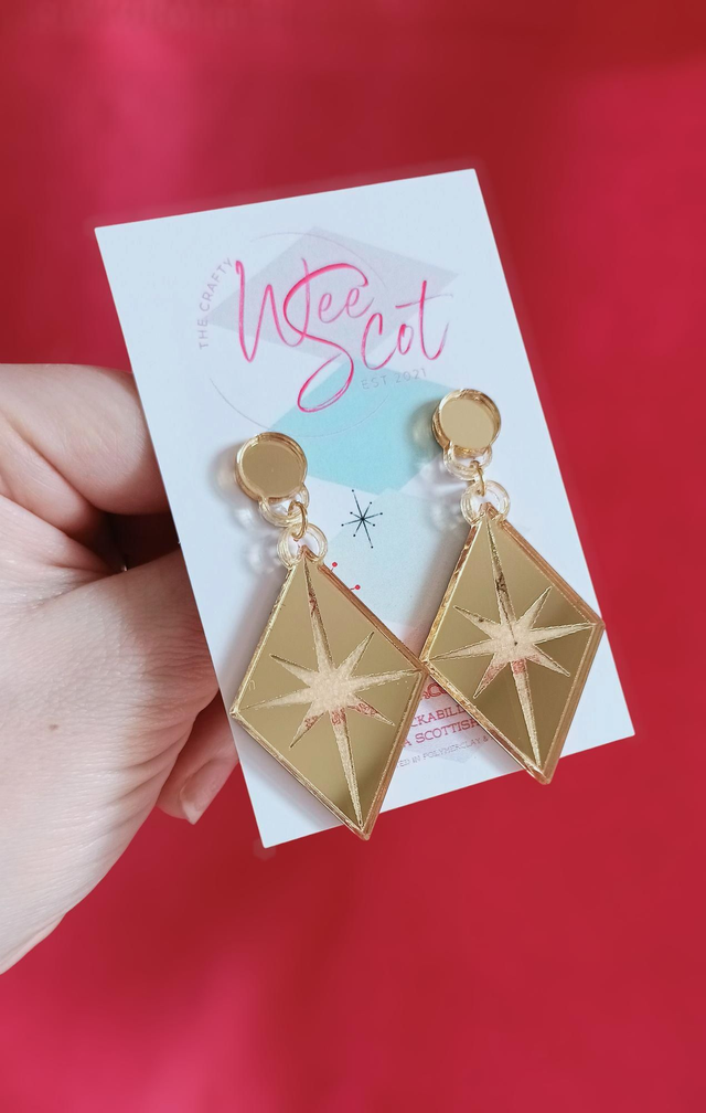 Atomic star diamond earrings 