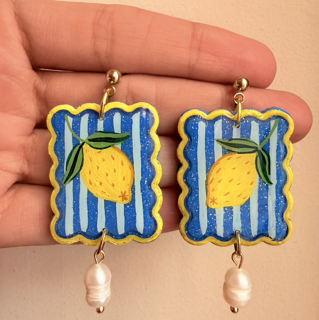 Amalfi Lemon Pearl Earrings - LIMITED EDITION