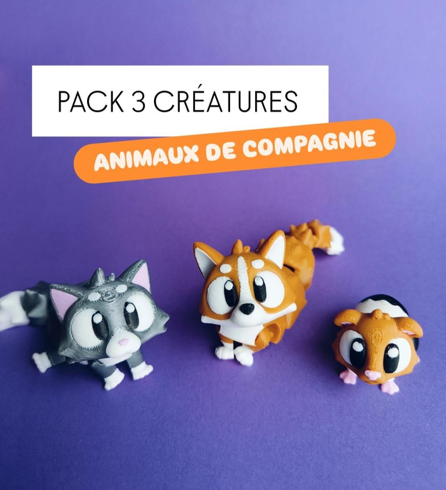 Pack 3 créatures - ANIMAUX DE COMPAGNIE 