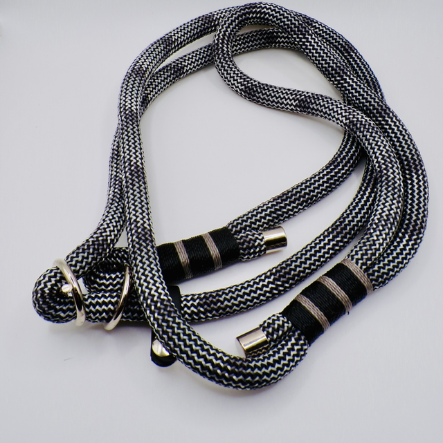 Retrieverleine „Schwarz-Silber“