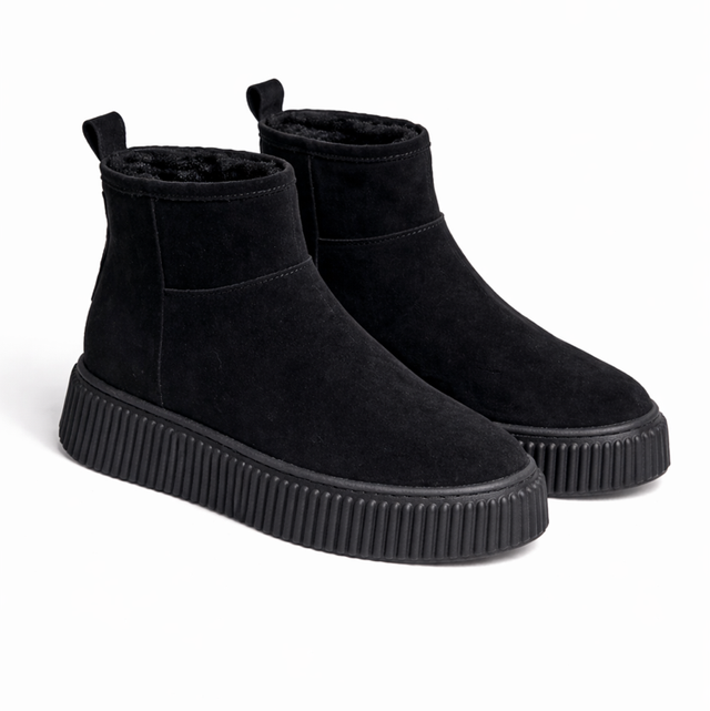 ANKLE suede fur black