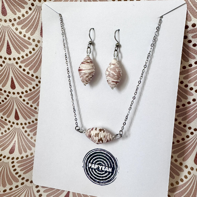 Parure pendentif et boucles d’oreilles 