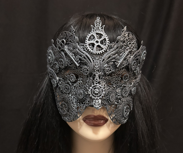 Steampunk mask (dark silver)