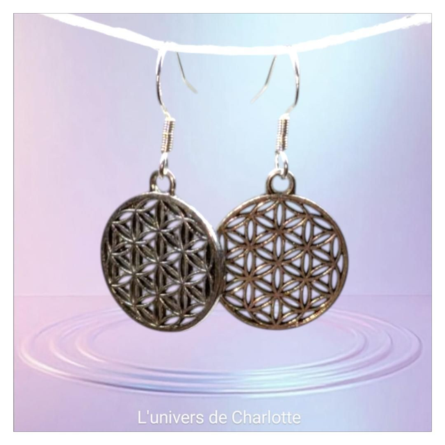 Boucles d&#039;oreilles &quot;Fleur de vie&quot;