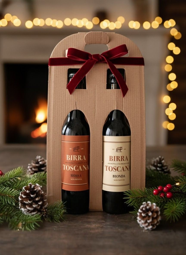 Confezione 2 bottiglie 33 cl La Birra Toscana Natale 25