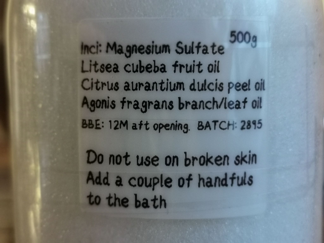 Bath Salts with Organic May Chang,Petitgrain & Vetivert 500g