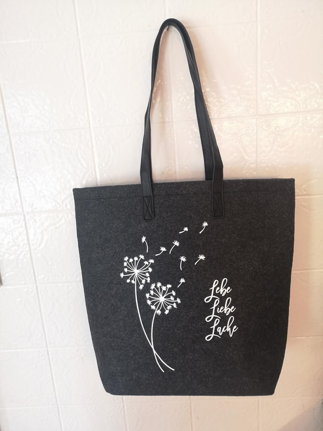 Filztasche Lebe Liebe Lache 