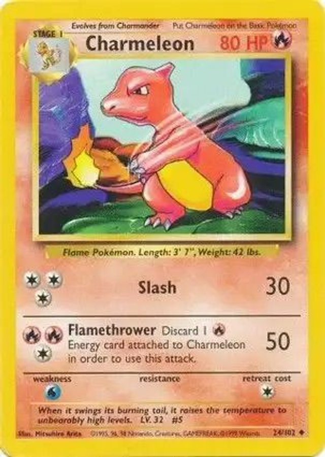 Charmeleon - 24/102 (Base Set Unlimited)