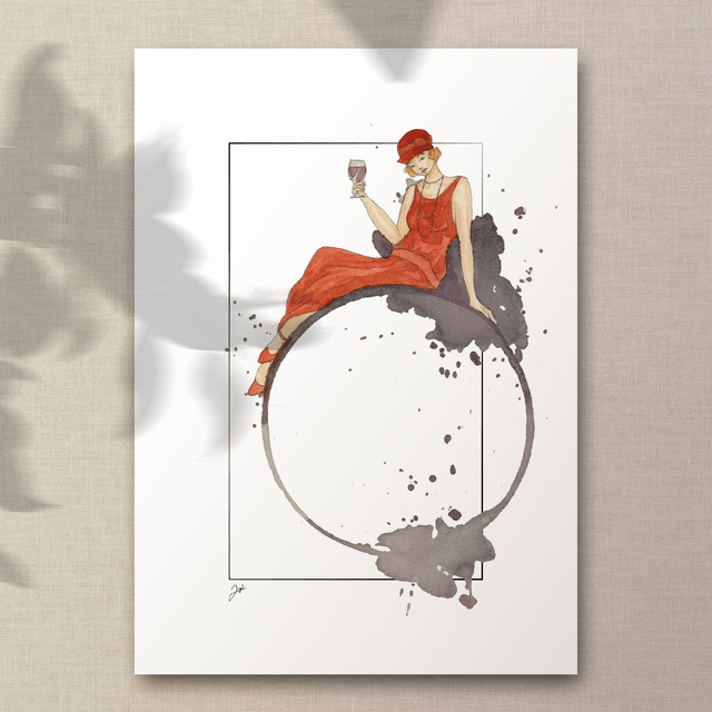 Affiche A4 - Vin Nature - Années Folles, Brun de Garance