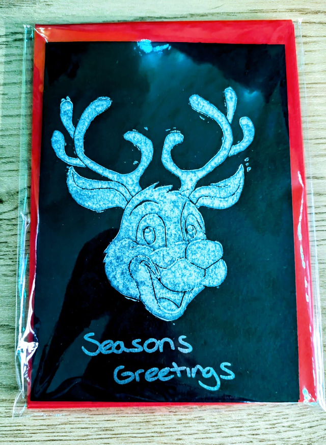 Black &amp; White Lino Printed Xmas Cards