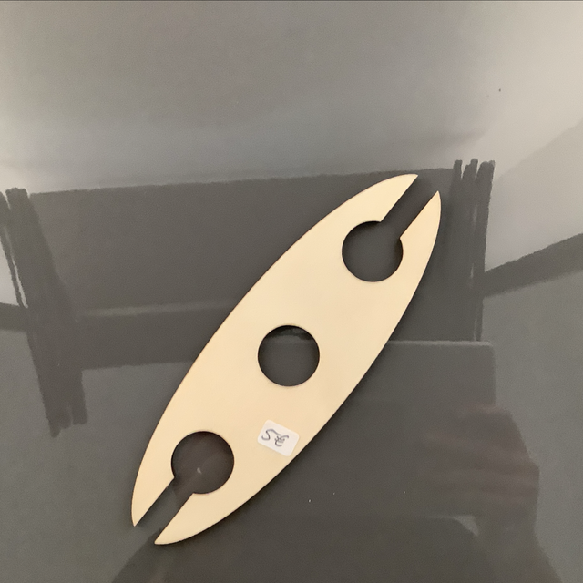 Weinflaschenhalter für 2 Wein/Sektläser an der Flasche zu Transportieren/Servieren, Holz, unbeschriftet