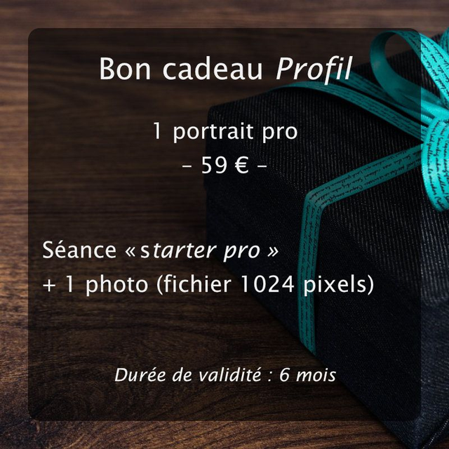 Bon cadeau portrait pro "Profil" - 1 photo