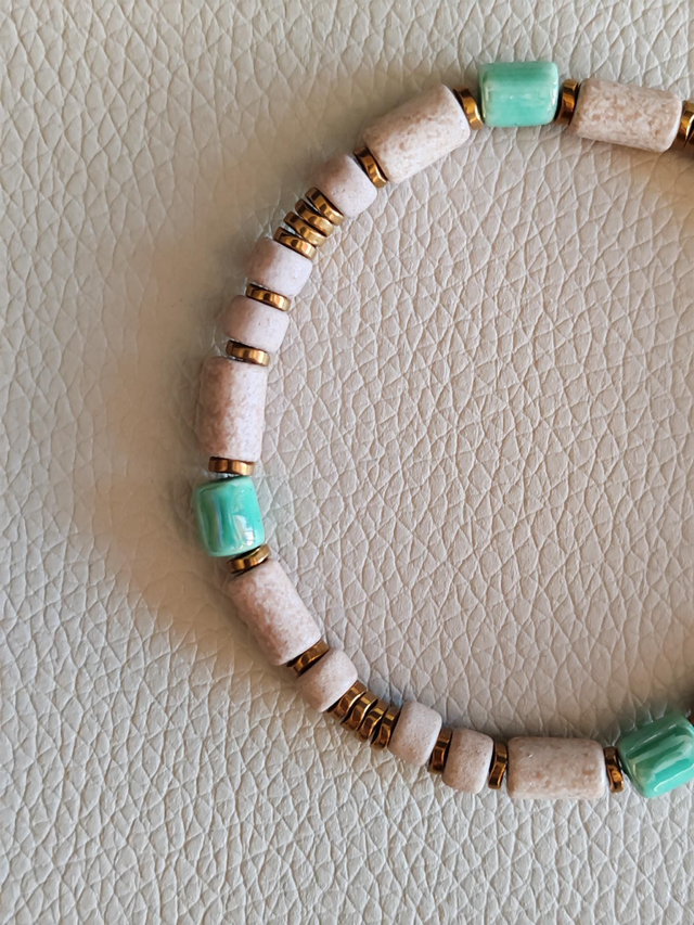 Antik Faroa - Bracelet Greige & Turquoise 