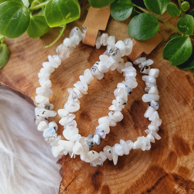 Rainbow Moonstone Chip Bracelet 