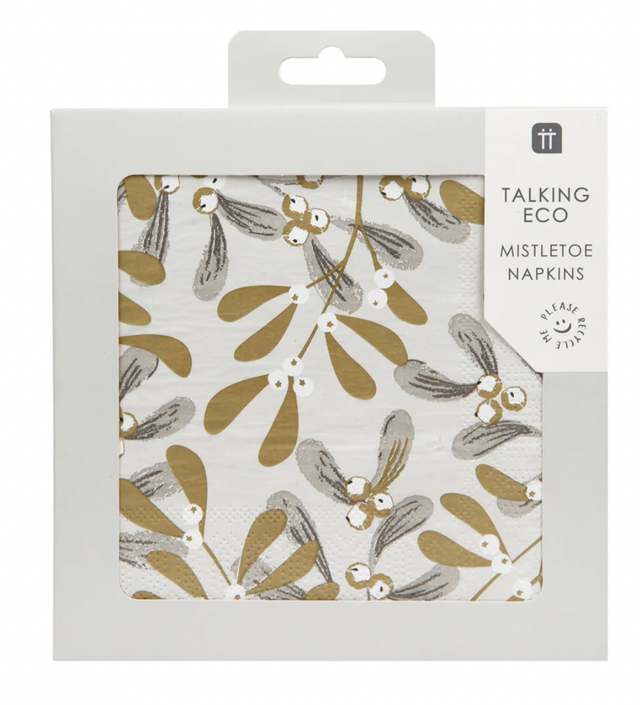 Christmas Mistletoe Napkins - pack of 20