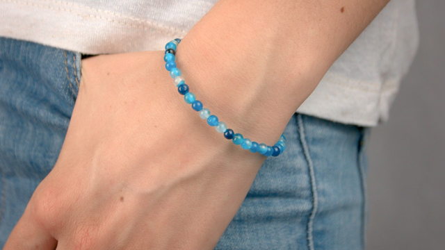 Bracelet en agate bleue