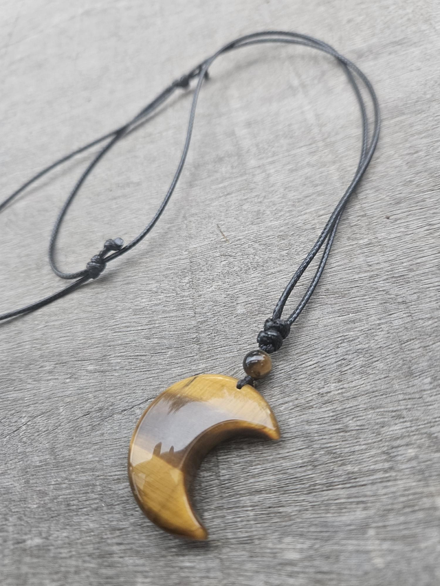 Collier luna oeil du tigre 