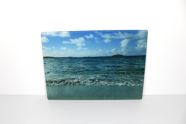 Glass Chopping Board Eriskay Beach Print